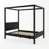 Double Four Poster Bed Frame in Black - Victoria - Image 3