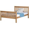Rustic Pine Double Bed Frame with Footboard - Monaco - Seconique