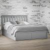 Grey Wooden Double Ottoman Bed - Oxford - LPD