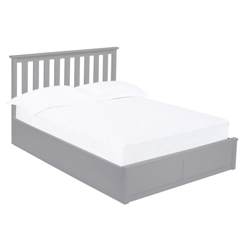 Grey Wooden Double Ottoman Bed - Oxford - LPD - Image 2