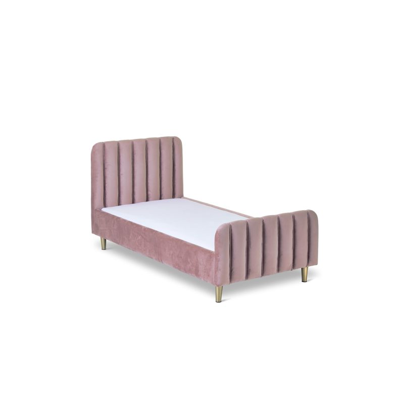 Toddler Bed Frame in Pink Velvet - Gatsby - Obaby - Image 2