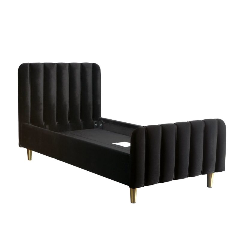 Toddler Bed Frame in Black Velvet - Gatsby - Obaby - Image 2