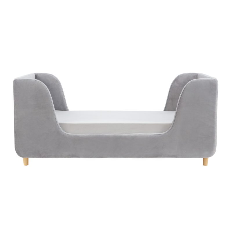 Toddler Bed Frame in Grey Velvet - Lumi - Obaby - Image 2