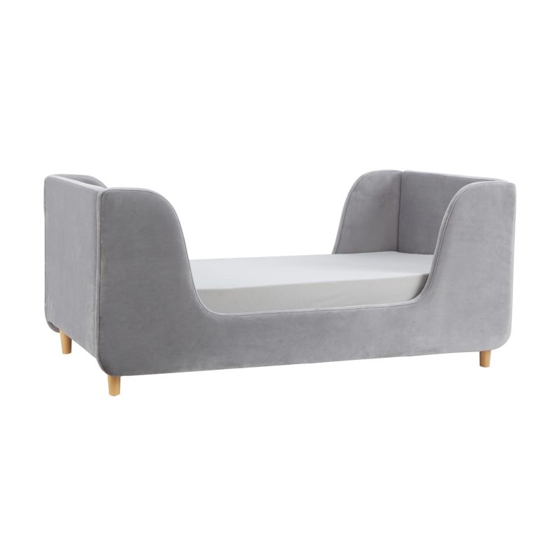 Toddler Bed Frame in Grey Velvet - Lumi - Obaby - Image 3