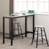 Concrete Effect Bar Table and Stools Set - Seats 2 - Athens