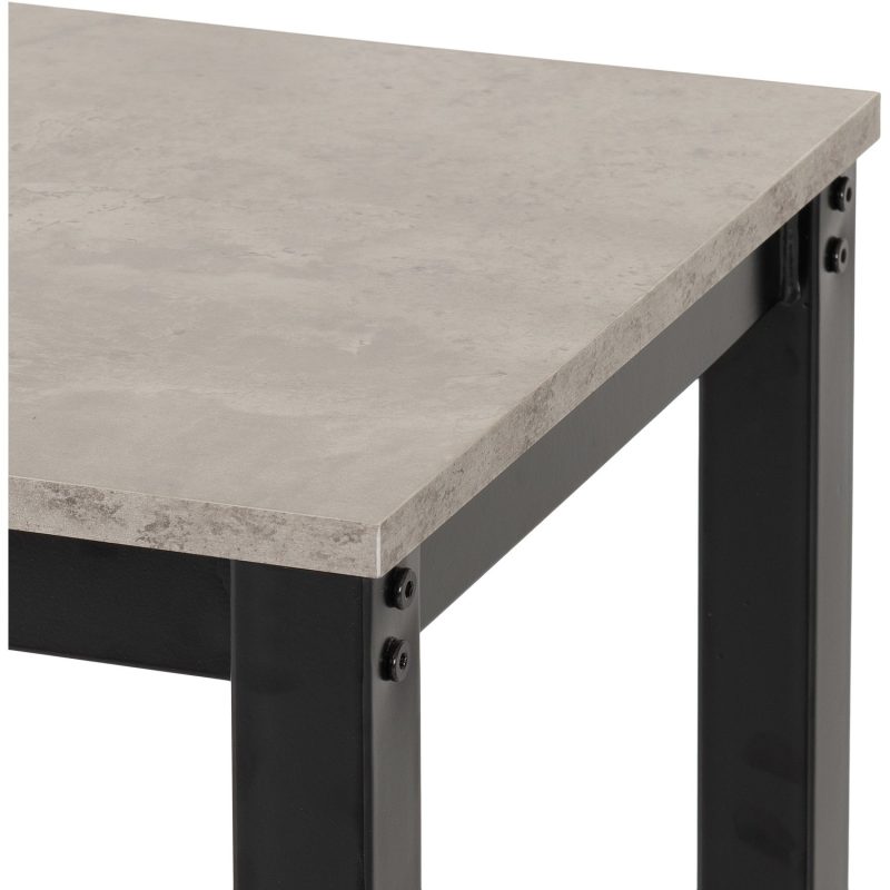 Concrete Effect Bar Table and Stools Set - Seats 2 - Athens - Image 6