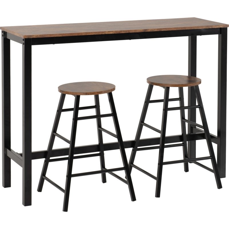 Acacia Effect Bar Table and Stools - Seats 2 - Athens - Image 2
