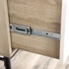 Oak effect Desk with White Drawers & Leather Strap Handles - Teknik Office - Image 2