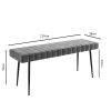 Grey Velvet Dining Bench - Seats 2 - Logan - Image 3