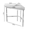 White Faux Marble Corner Desk with Storage Drawer - Roxy - Image 4