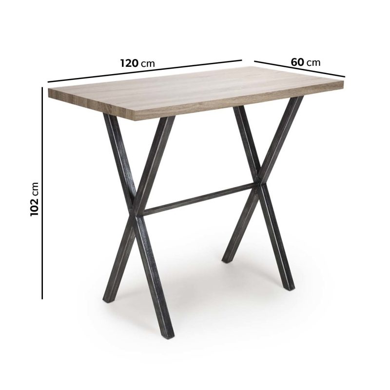 Oak Effect Breakfast Bar Table - Shankar - Image 2