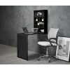 Wall Mounted Folding Black Desk with Storage - Arlo - LPD - Image 2