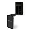Wall Mounted Folding Black Desk with Storage - Arlo - LPD - Image 3
