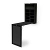 Wall Mounted Folding Black Desk with Storage - Arlo - LPD - Image 5