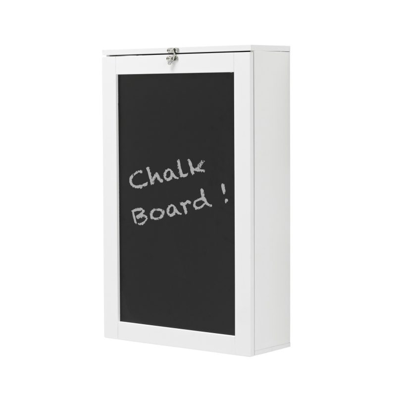 Wall Mounted Folding White Office Desk with Storage - Arlo - LPD - Image 4