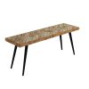 Herringbone Mango Wood Dining Bench - Seats 2 - Arno
