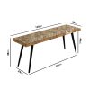 Herringbone Mango Wood Dining Bench - Seats 2 - Arno - Image 2