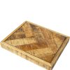 Herringbone Mango Wood Dining Bench - Seats 2 - Arno - Image 3