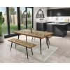 Herringbone Mango Wood Dining Bench - Seats 2 - Arno - Image 4