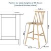Light Oak Wooden Kitchen Stool with Spindle Back - 66cm - Cami - Image 2