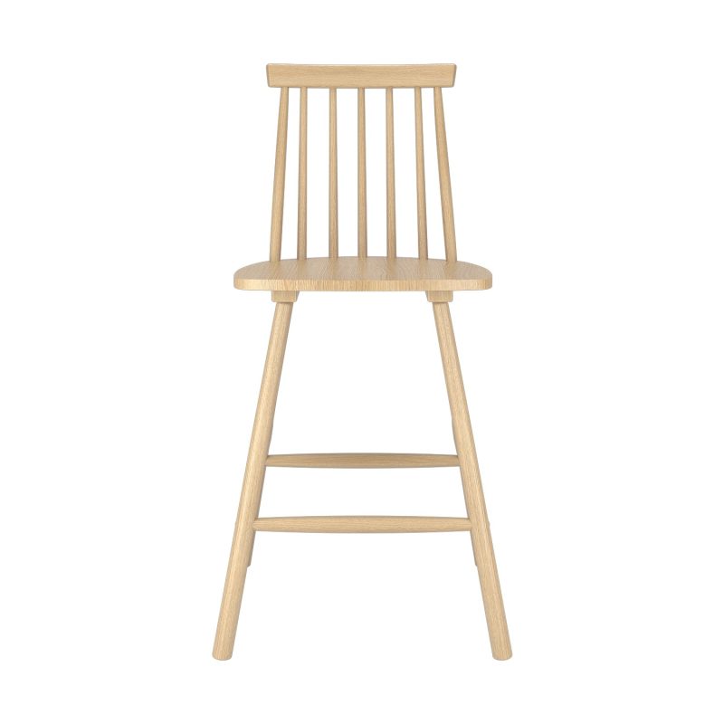 Light Oak Wooden Kitchen Stool with Spindle Back - 66cm - Cami - Image 3