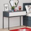Small Dark Grey Kids Office Desk with Drawers - Aiko