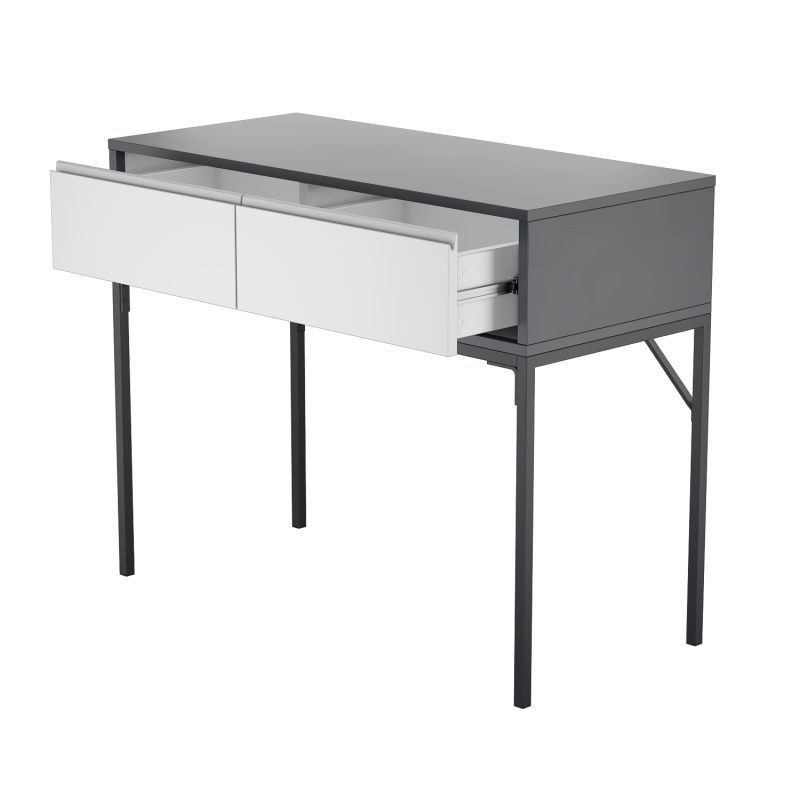 Small Dark Grey Kids Office Desk with Drawers - Aiko - Image 3