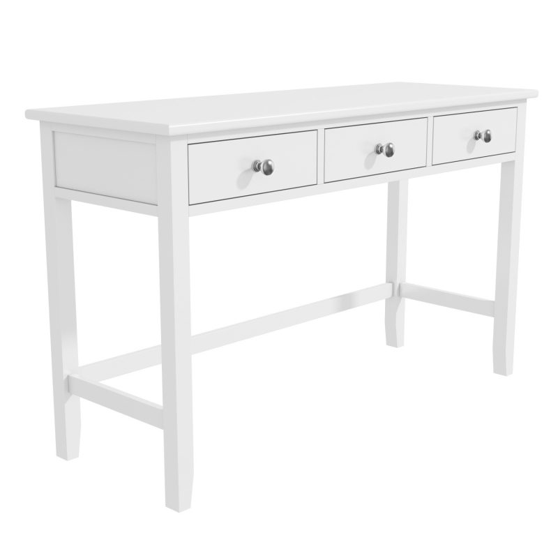 White Wooden Office Desk with 3 Drawers - Harper - Image 3