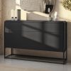 Matt Black Office Desk and Storage Cabinet Set - Larsen - Image 3