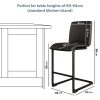 Set of 2 Black Faux Leather Cantilever Kitchen Stools - 66cm - Lucas - Image 2