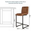 Set of 2 Tan Faux Leather Cantilever Kitchen Stools - Lucas - Image 2