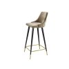 Set of 3 Beige Velvet Bar Stools with Backs - Maddy - Image 4