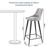 Grey Fabric Bar Stools Set of 2 - Maddy - Image 2