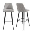 Grey Fabric Bar Stools Set of 2 - Maddy - Image 4