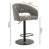 Industrial Bar Table Set with 2 Grey Faux Leather Adjustable Bar Stools - Quinn - Image 3