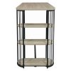 Industrial Bar Table Set with 2 Grey Faux Leather Adjustable Bar Stools - Quinn - Image 5