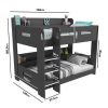 Dark Grey Bunk Bed with Shelves - Sky - Image 3