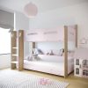 Pink and Oak Bunk Bed with Shelves - Sky - Image 2