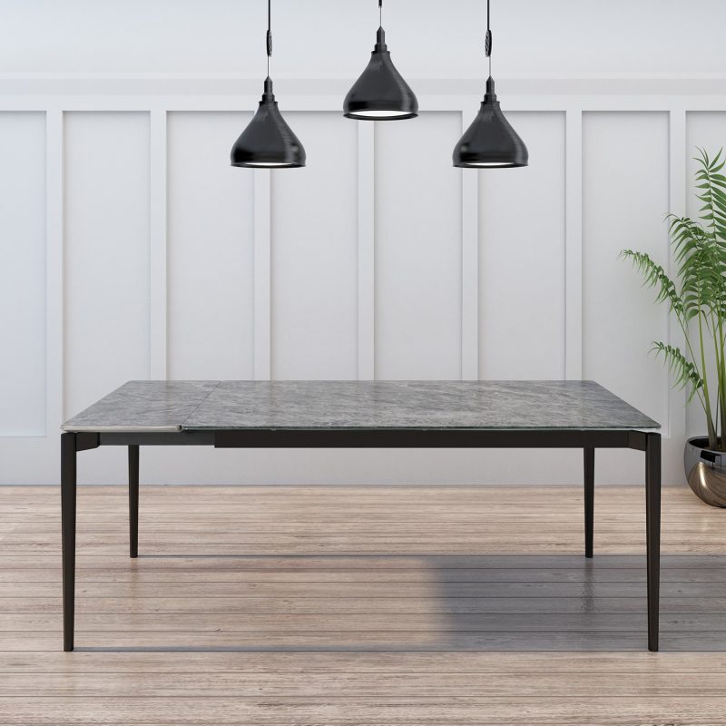 Marble Extendable Dining Table in Grey - Seats 6-8 - Camilla - Image 3