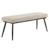 Beige Chenile Dining Bench - Seats 2 - Colbie
