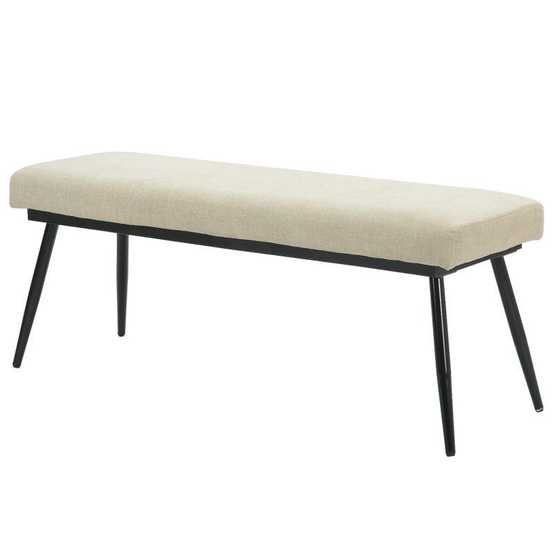 Beige Chenile Dining Bench - Seats 2 - Colbie - Image 3