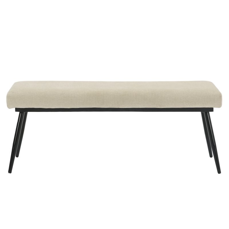 Beige Chenile Dining Bench - Seats 2 - Colbie - Image 4