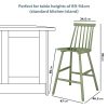 Olive Green Wooden Kitchen Stool with Spindle Back - 66cm - Cami - Image 2
