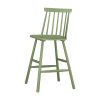Olive Green Wooden Kitchen Stool with Spindle Back - 66cm - Cami - Image 3