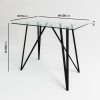 Small Glass Breakfast Bar Table with Black Metal Legs - Seats 2 - Dax - Image 2