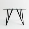 Small Glass Breakfast Bar Table with Black Metal Legs - Seats 2 - Dax - Image 4