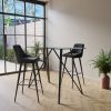 Small Glass Breakfast Bar Table with Black Metal Legs - Seats 2 - Dax - Image 5