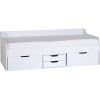 Single White Wooden Day Bed with Storage Drawers - Dante - Seconique