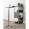 Grey Concrete Effect Breakfast Bar Table with Shelving - Charisma