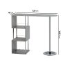 Grey Concrete Effect Breakfast Bar Table with Shelving - Charisma - Image 2